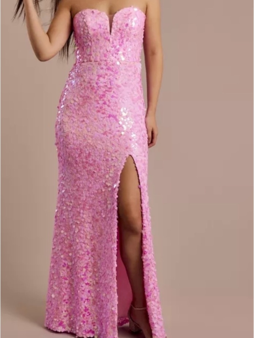 Pink Sequin Sheath Dress